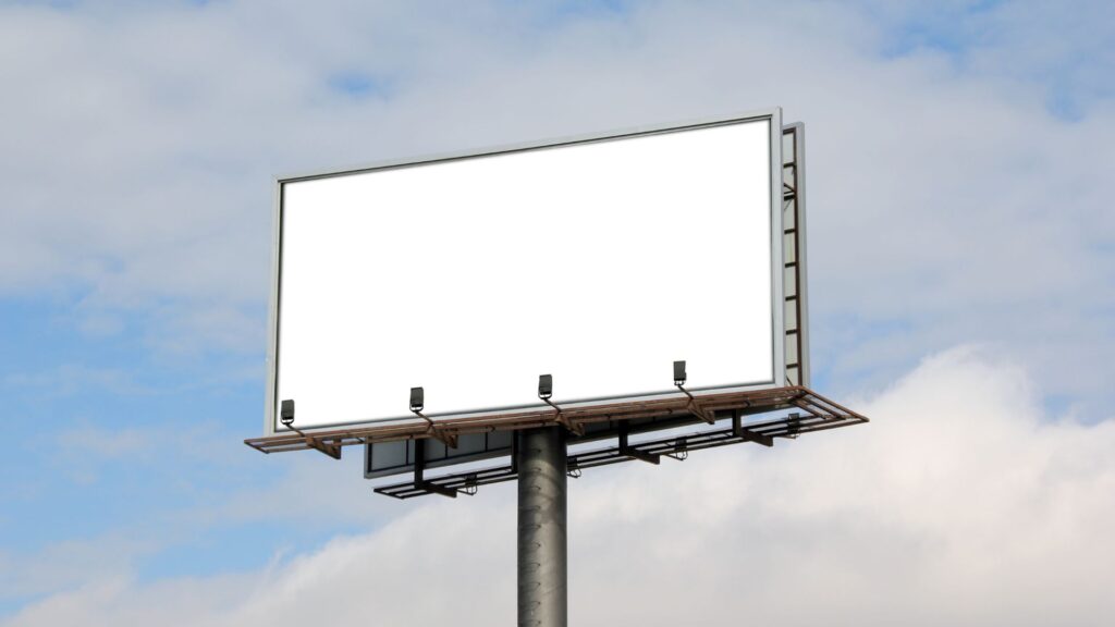 Billboard symbolizing traditional advertising for law firms